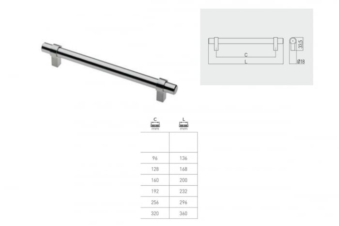 Maner mobila TRIEST 96 mm, inox [5]