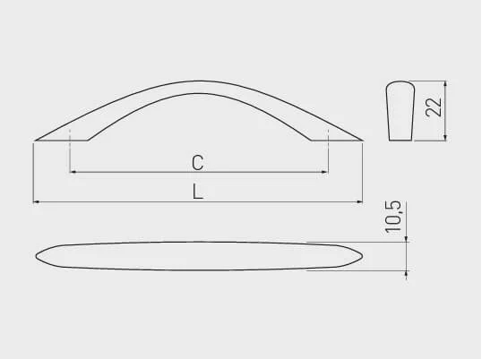 Maner mobila UZ-01 96 mm, cromat [2]