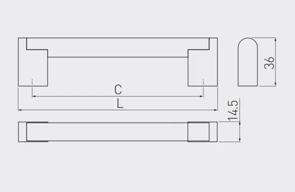 Maner mobila UZ-336 480 mm, inox [3]
