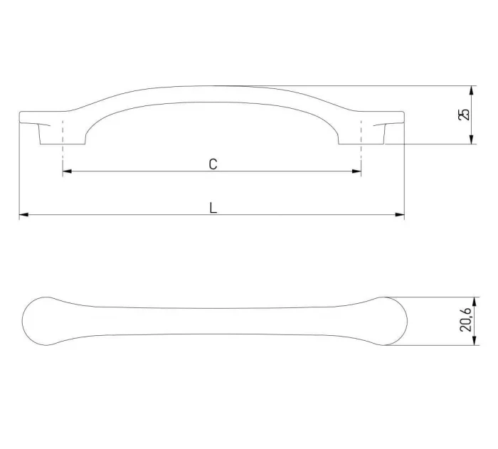 Maner mobila VENICE 128 mm, negru mat [2]