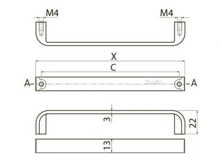 Maner mobila VETA 160 mm, aluminiu [2]