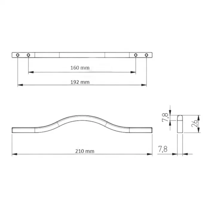 Maner mobila VITO 160/192 mm, cromat [2]
