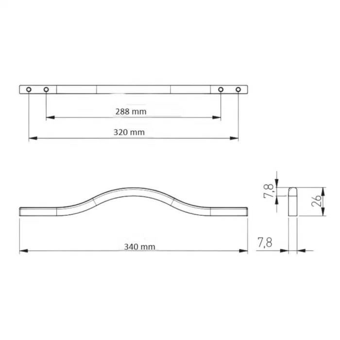 Maner mobila VITO 288/320 mm, cromat [2]