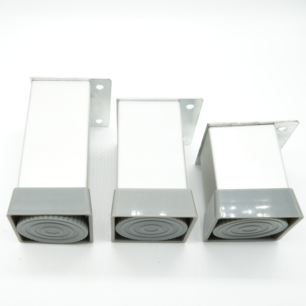 Picior ajustabil pătrat din aluminiu 40x40 H 100mm finisaj alb lucios [4]
