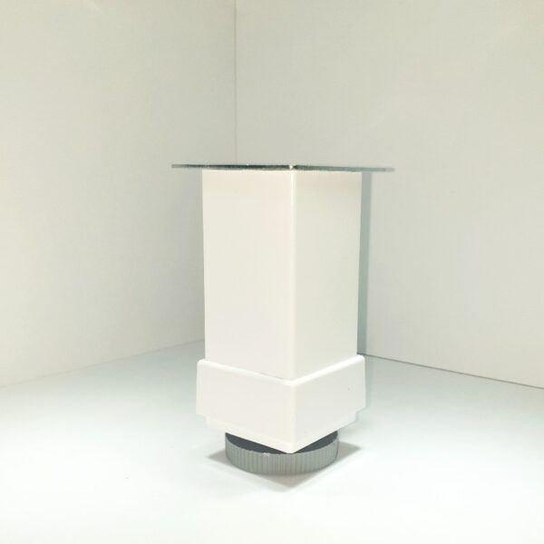 Picior ajustabil pătrat din aluminiu 40x40 H 100mm alb lucios [2]