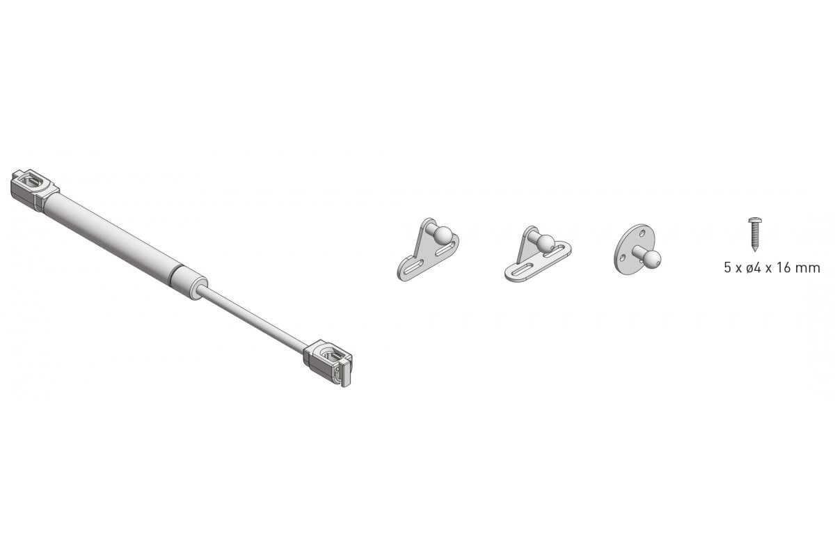 Piston (telescop) gaz pentru ridicare usi mobilier 60N, gri [4]