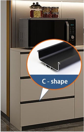 Profil din aluminiu tip GOLA orizontal „C”, lungime 4,2 m.,negru mat [7]