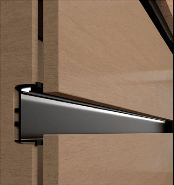 Profil din aluminiu tip GOLA orizontal „C”, lungime 4,2 m.,negru mat [5]