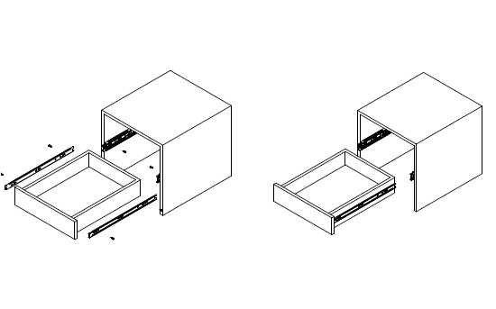 REJS- Glisiera cu  bile L 450 mm H 45 mm SOLIDE SLIDE , amortizare si, extragere totala, 35 kg [10]