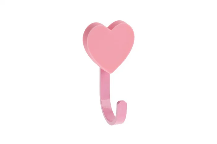 Agățători cuier - Agatatoare cuier copii HEART 41x78 mm, roz