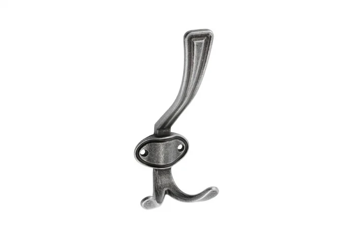 Agățători cuier - Agatatoare cuier CORUNA D 158x66 mm, 3 agatatori, argintiu antichizat