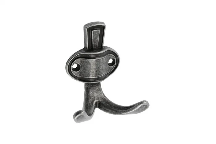 Agățători cuier - Agatatoare cuier CORUNA M 76x68 mm, 2 agatatori, argintiu antichizat