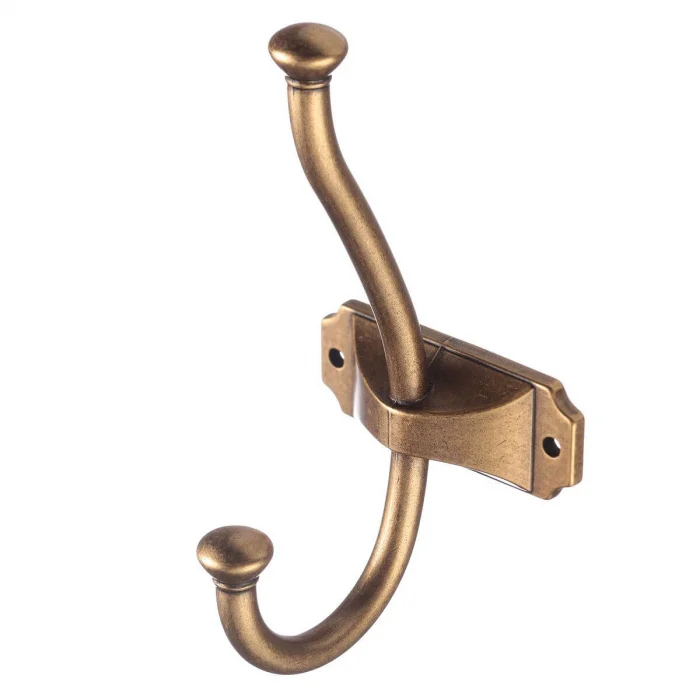 Agățători cuier - Agatatoare cuier CRAFT 134x66 mm, 2 agatatori, alama antichizata