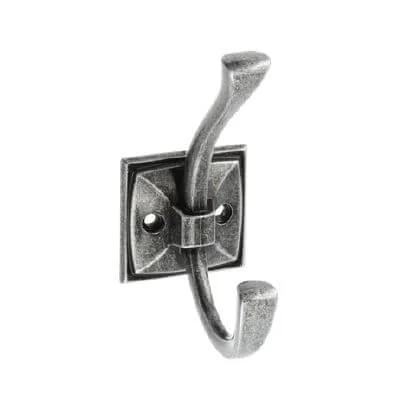 Agățători cuier - Agatatoare cuier MADRYT 108x46 mm, 2 agatatori, argintiu antichizat