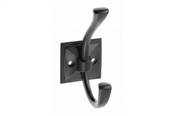 Agățători cuier - Agatatoare cuier MADRYT 108x46 mm, 2 agatatori, negru mat