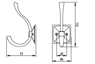 REJS-Agatatoare cuier SINGO 112x46 mm, negru mat [5]