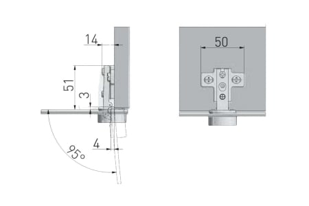 Balama aplicata CIG usa sticla, deschidere 95°, capac crom [1]