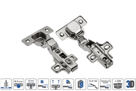 Balama semiaplicata Clip-On, reglaj 3D, placuta inclusa [1]