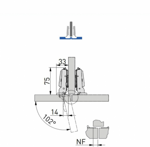 Balama semiaplicata Silento Pro, soft-close, placuta reglaj 3D [3]