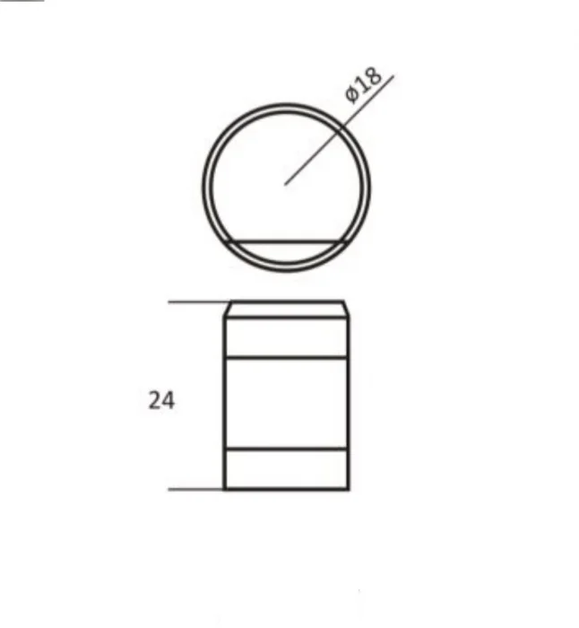 Buton mobila 6044 18x24 mm, negru mat [1]