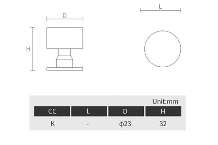 Buton mobila BARI 23x32 mm, brushed gold [3]