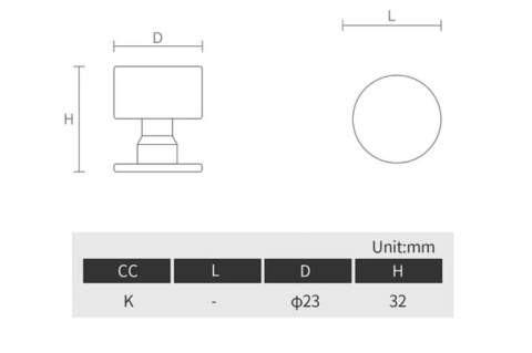 Buton mobila BARI 23x32 mm, inox [4]