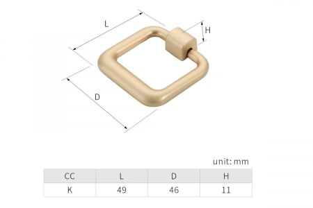 Buton mobila BONDY 49x46 mm, brushed gold [2]