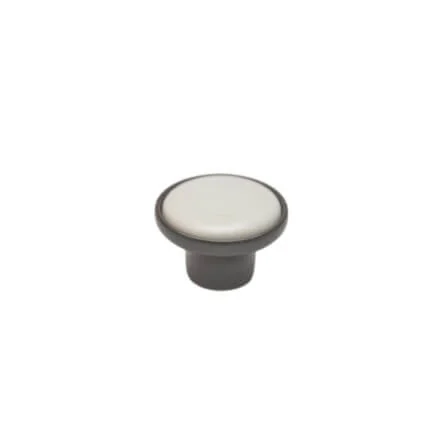 Butoni - Buton mobila bucatarie CS8904, 32x22 mm, negru + portelan alb
