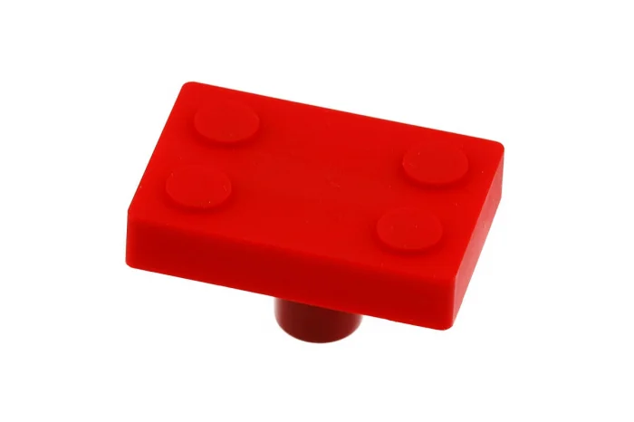 Butoni - Buton mobila copii BLOCK 45x30 mm, rosu