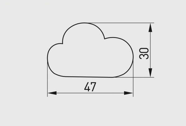 Buton mobila copii CLOUD 47x30 mm, albastru [1]