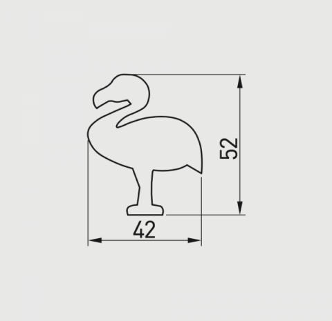 Buton mobila copii FLAMINGO 42x52 mm, gri [1]