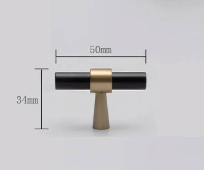 Buton mobila HK0070 50 mm, negru + alama [1]
