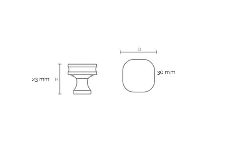 Buton mobila PAVIO 30x23 mm, brushed gold [6]