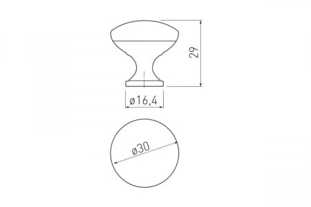 Buton mobila TERNI 30x29 mm, satinat [1]