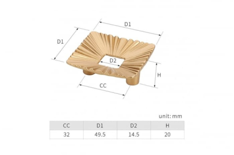 Buton mobila VENEZIA 49x49 mm, alama [4]
