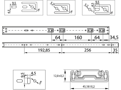 DC- Glisiera cu bile L 400 mm H 45 mm PREMIUM LINE , amortizare si, extragere totala, 45 kg [3]