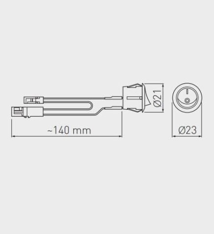 Intrerupator ON/OFF pentru banda LED, alb mat [1]