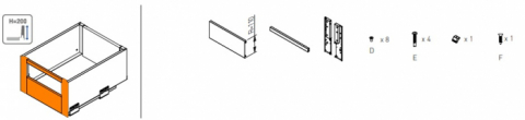Kit sertar interior AxisPro H200 mm, alb -20% [4]