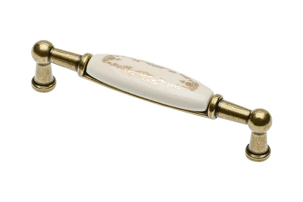 FERONERIE MOBILIER - Maner mobila bucatarie ORNAMENT 96 mm, alama antichizata, dreptunghiular