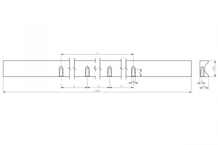 Maner mobila GROOVE 190 mm, aluminiu [3]