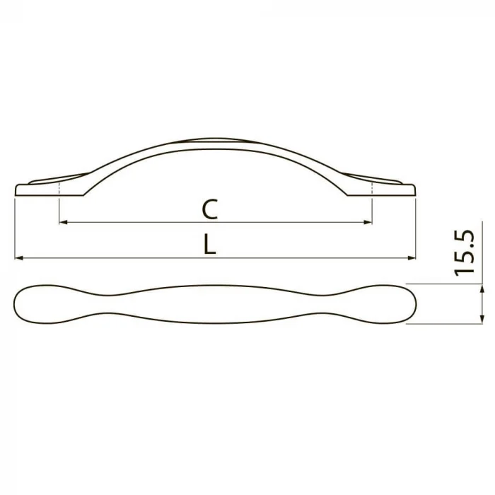 Maner mobila ROYAL PIANO 96 mm, alb auriu [1]