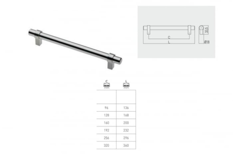 Maner mobila TRIEST 96 mm, inox [4]