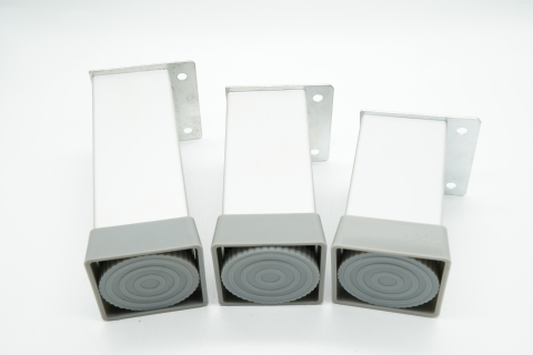 Picioare - Picior ajustabil pătrat din aluminiu 40x40 H 100mm finisaj alb lucios