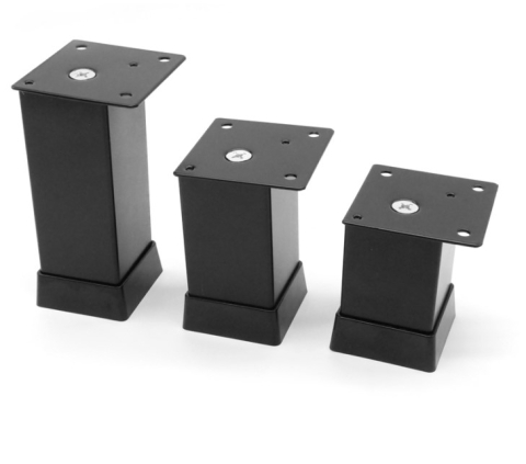 Picioare - Picior ajustabil pătrat din aluminiu 40x40 H 100mm finisaj negru mat