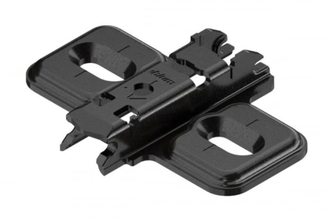 FERONERIE MOBILIER - Placuta montaj in cruce pentru balama CLIP, H 0 mm, negru onix