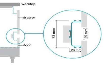Profil din aluminiu tip GOLA orizontal „C”, lungime 4,2 m.,negru mat [1]