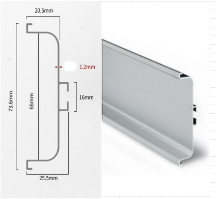 Sine si manere tip profil - Profil din aluminiu tip GOLA orizontal „C”, lungime 4,2 m. finisaj aluminiu