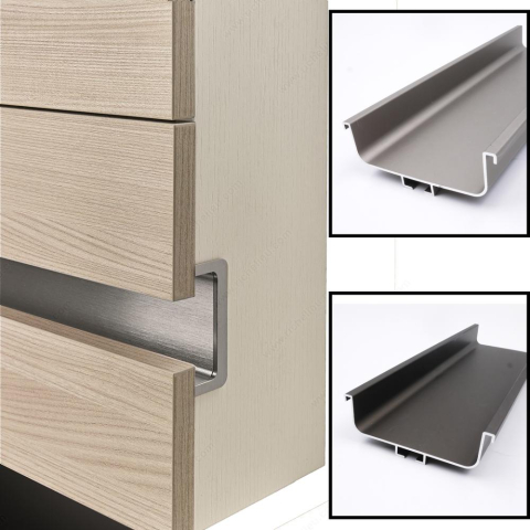 Profil din aluminiu tip GOLA orizontal „C”, lungime 4,2 m. finisaj aluminiu [3]