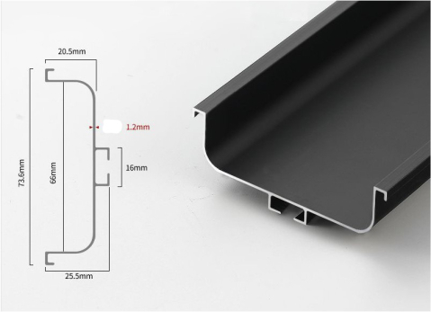 Sine si manere tip profil - Profil din aluminiu tip GOLA orizontal „C”, lungime 4,2 m.,negru mat