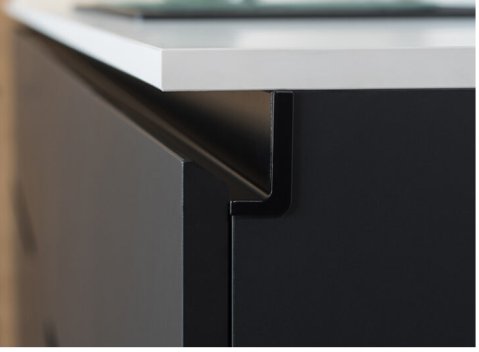 Sine si manere tip profil - Profil din aluminiu tip GOLA orizontal „J”, H 60 mm., lungime 4,2 m finisaj negru mat